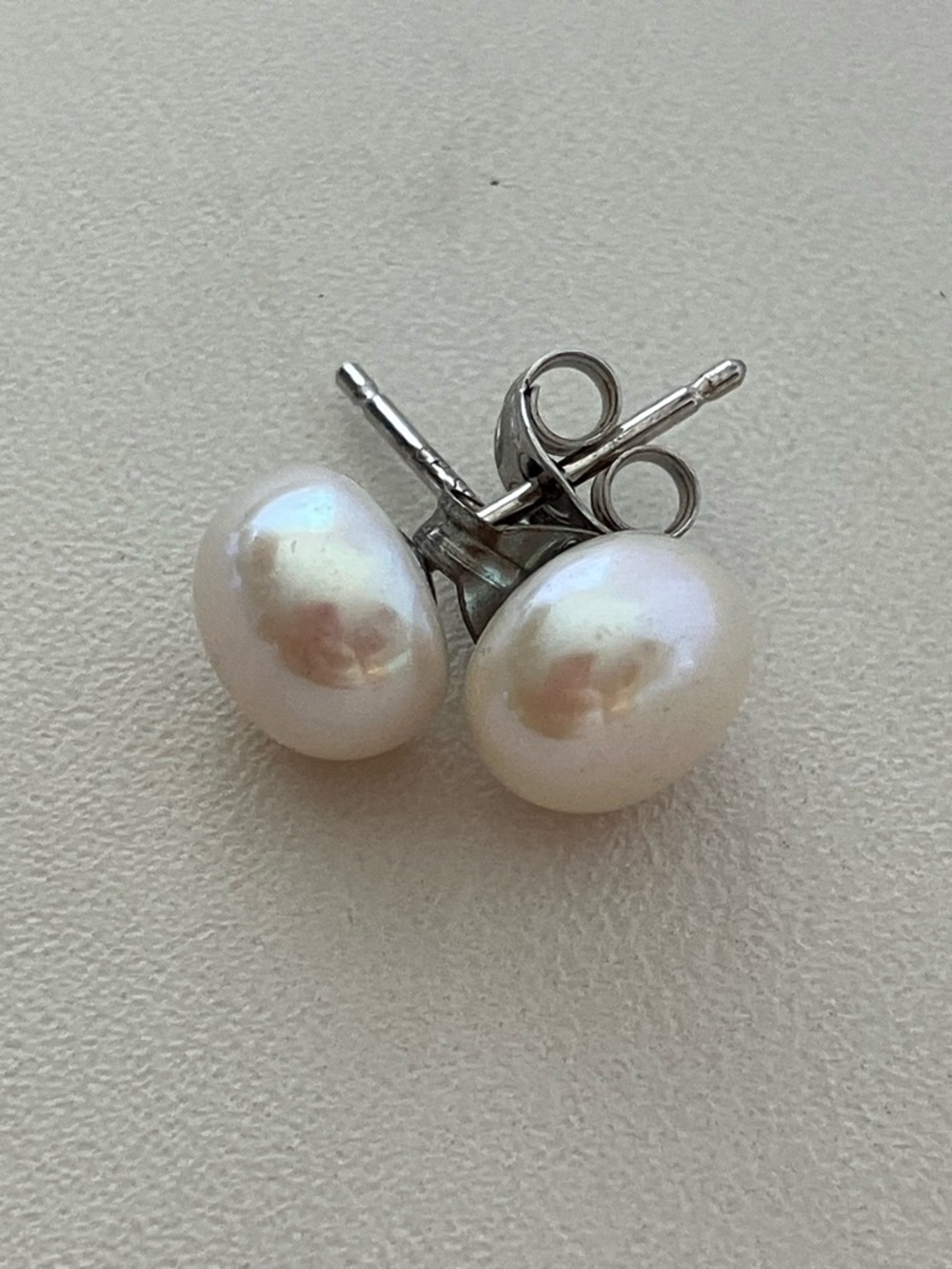 Classic White Pearl Stud Earrings - Timeless Women's Jewelry